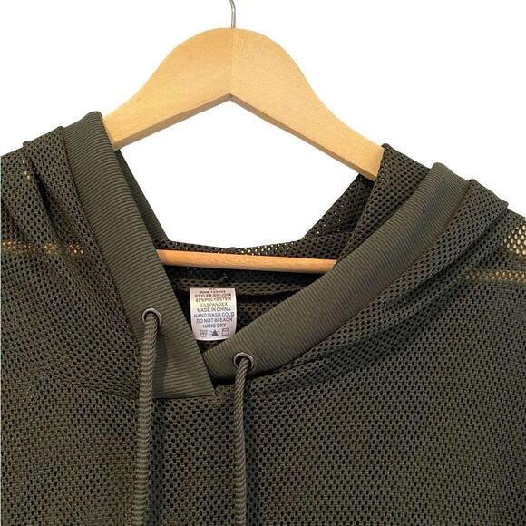 Cali Sport - Olive Green Mesh Hoodie - Picture 4 of 10